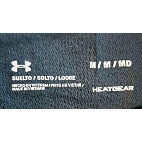 Under Armour Mens Tee M Black Locker Tag Wordmark HeatGear Loose Fit T-Shirt - Picture 7 of 8